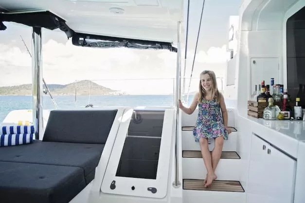 Girl enjoying in yacht